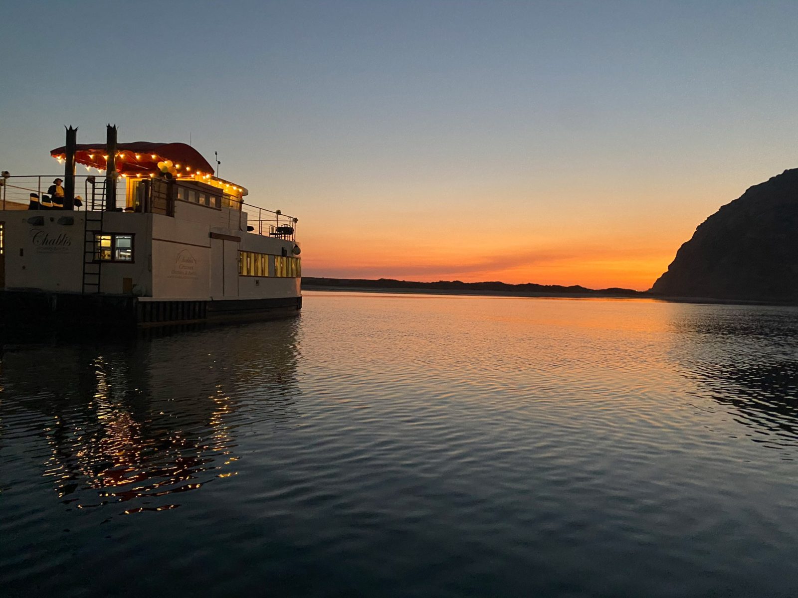 Chablis on the Bay at sunset